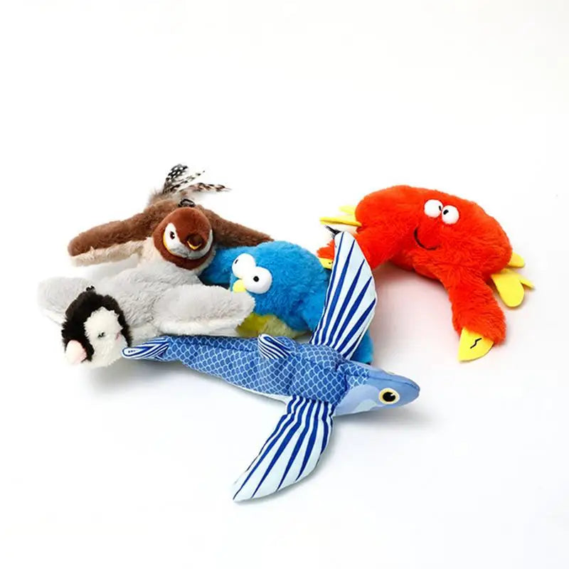 Flying Bird Cat Toy Catnip Toys For Cats Flapping Wings Sparrow Catnip Toys Vivid Chirping Simulation Bird Interactive Cat Toy
