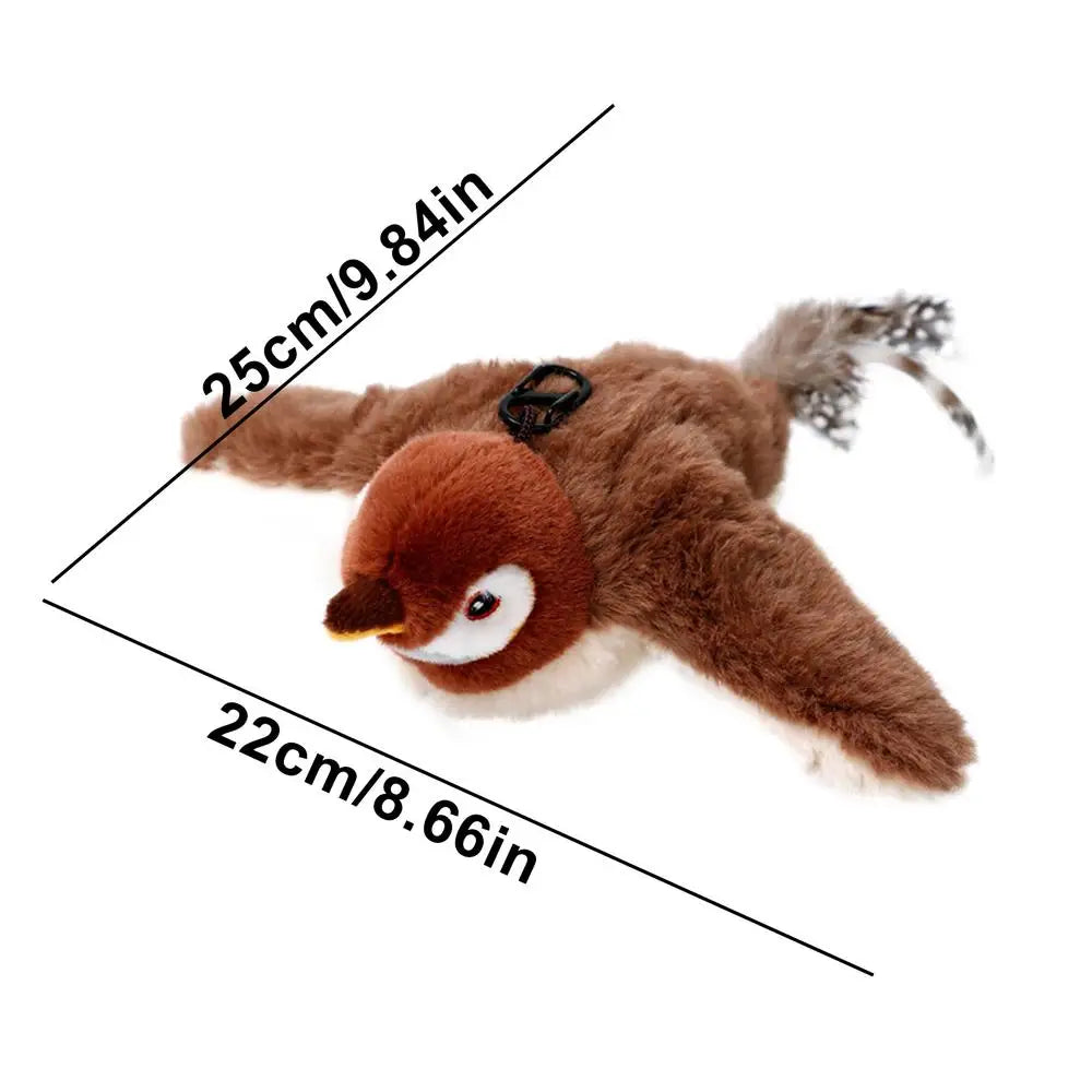 Flying Bird Cat Toy Catnip Toys For Cats Flapping Wings Sparrow Catnip Toys Vivid Chirping Simulation Bird Interactive Cat Toy