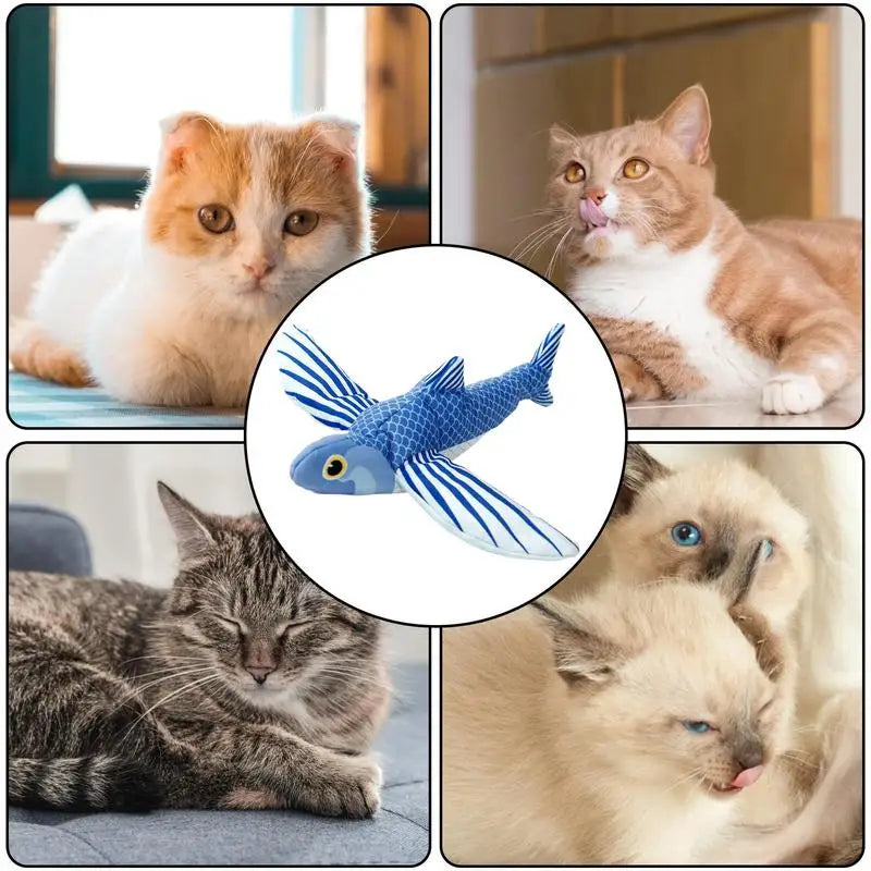 Flying Bird Cat Toy Catnip Toys For Cats Flapping Wings Sparrow Catnip Toys Vivid Chirping Simulation Bird Interactive Cat Toy